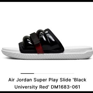 Jordan Super Play Slide 'Black University Red'